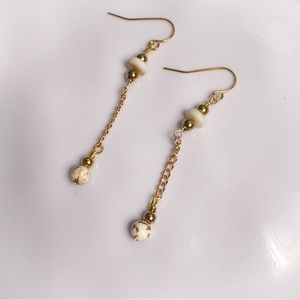 21. White Dyed Turquoise Dangle Earrings